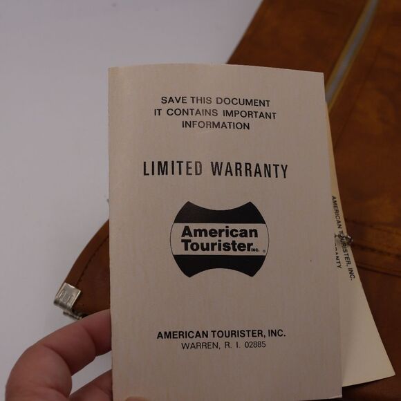 American Tourister Vintage Brown Vinyl Business Case Travel Bag Document File - Picture 7 of 10